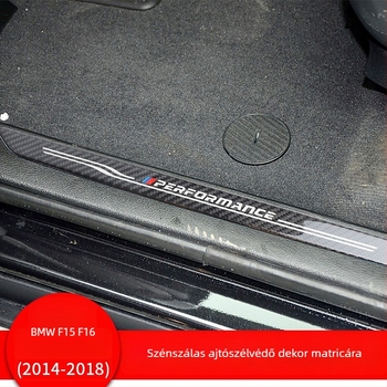 BMW X5/X6 ajtó küszöb panel szénszálas anyagból, 14–18, ragasztó hátlappal, logó nyomtatás elérhető