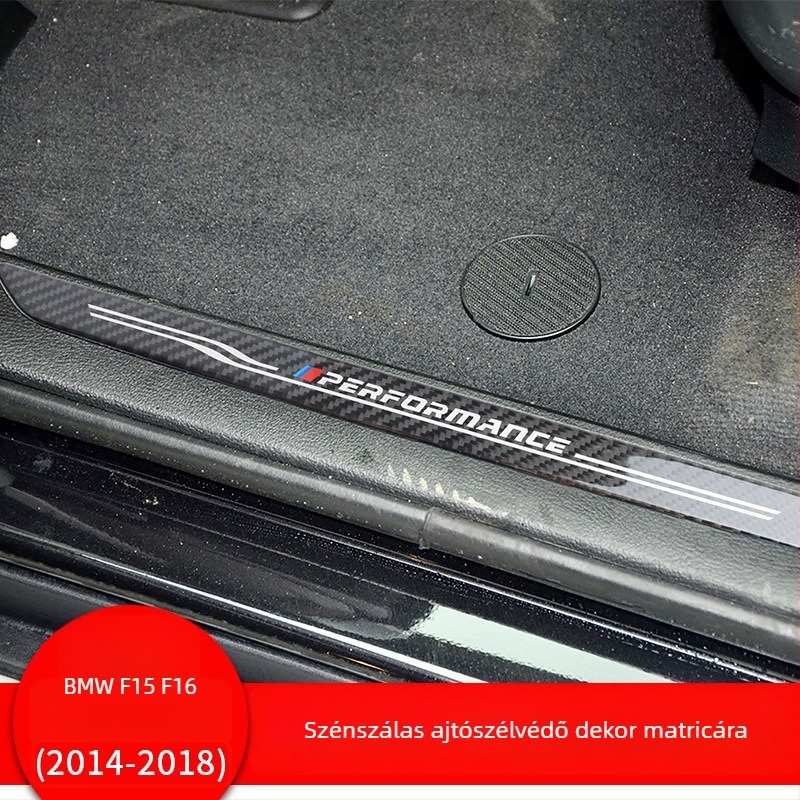 BMW X5/X6 ajtó küszöb panel szénszálas anyagból, 14–18, ragasztó hátlappal, logó nyomtatás elérhető