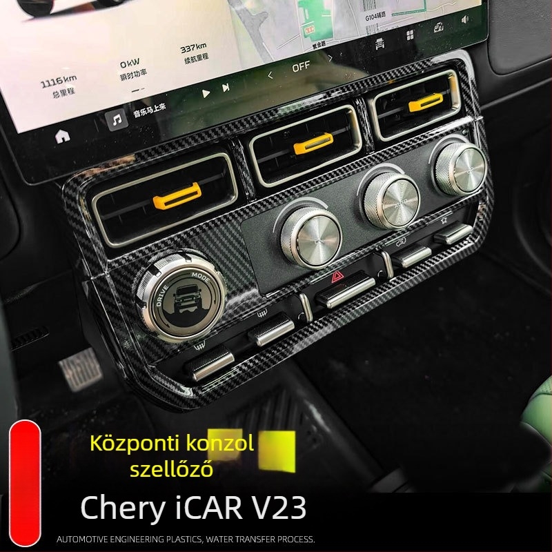 Chery iCAR V23 belső tér – központi szellőzőcsatorna dekorpanel, ABS, testreszabható belső kiegészítő
