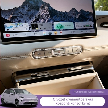 Midali MG4 Gyémánttal díszített, krómozott központi konzol keret MG4 2026-hoz (Márka: Midali; Anyag: Krómozott fém; Modell: MG4 2026; Eredet: Guangdong; Típus: Gyémánt)