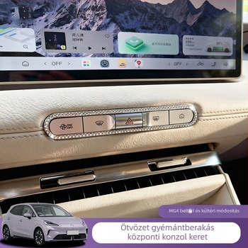 Midali MG4 Gyémánttal díszített, krómozott központi konzol keret MG4 2026-hoz (Márka: Midali; Anyag: Krómozott fém; Modell: MG4 2026; Eredet: Guangdong; Típus: Gyémánt)