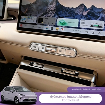 Midali MG4 Gyémánttal díszített, krómozott központi konzol keret MG4 2026-hoz (Márka: Midali; Anyag: Krómozott fém; Modell: MG4 2026; Eredet: Guangdong; Típus: Gyémánt)