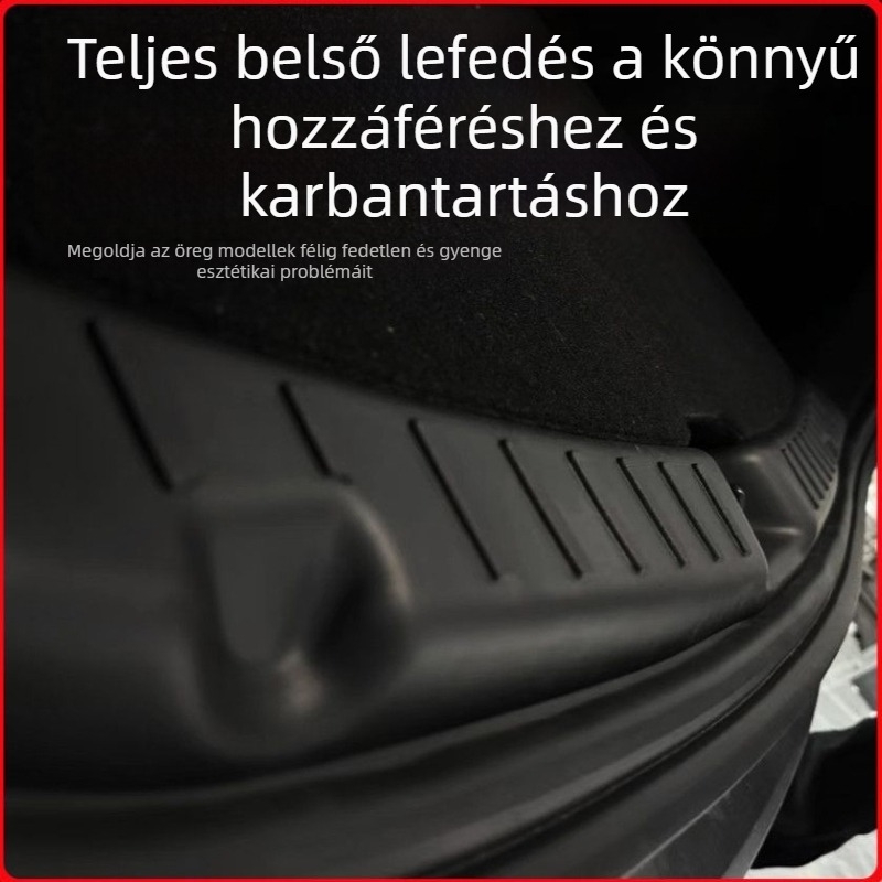 Model Y csomagtartó küszöbvédő, PP anyag, ragasztásos felszerelés, autó oldal belső dekoráció