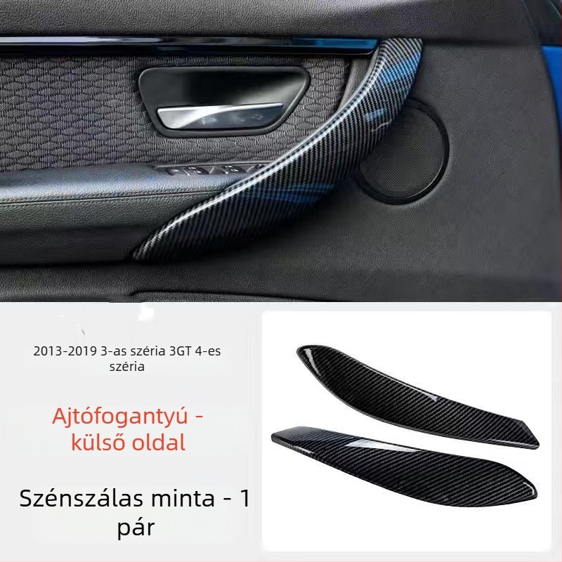 BMW 3/4 Sorozat belső ajtófogantyú és karfa karbon szálas belső borítása (F30) (Illeszkedik: BMW F30; Befejezés: karbon; Logó: nincs; Tartalmazza: belső ajtófogantyú és karfa)