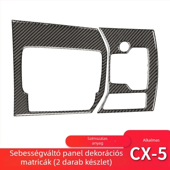 Mazda CX-5 Szénszálas váltópanel – dekoratív matrica belső autóhoz (logóval)