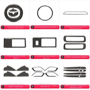 Mazda CX-5 Szénszálas váltópanel – dekoratív matrica belső autóhoz (logóval)