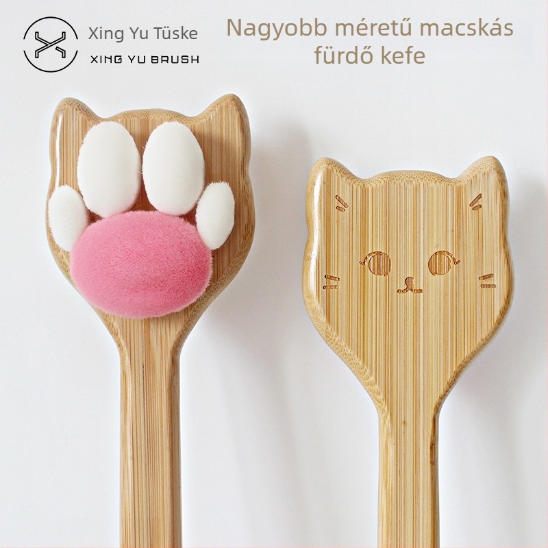 Xingyu Hosszú fogantyújú zuhanykefe macskakarom formájú, puha sörtékkel, Nanzhu + PBT szálak, hát- és testmasszázs