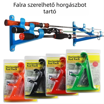 Fali horgászbot-kiállító polc és hordozható tároló
