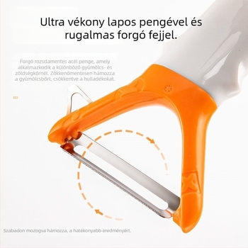 Háztartási többfunkciós hámozó rozsdamentes acél forgó fejjel, burgonya, alma és gyümölcsök hámozásához