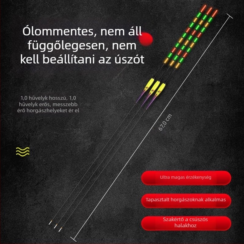 Fényes úszó nagy halakhoz, nappali és éjszakai használatra, ólommentes kivitel