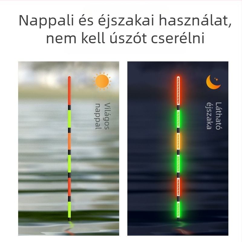 Fényes úszó nagy halakhoz, nappali és éjszakai használatra, ólommentes kivitel