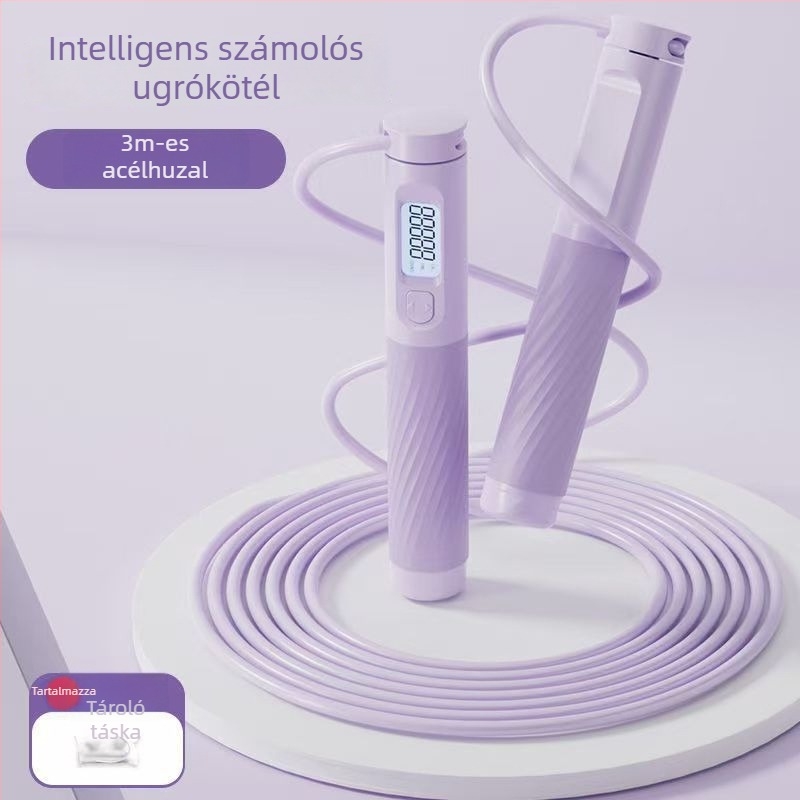 Changfeng Vezeték nélküli ugrókötél súlyozott golyóval és acélsodronnyal, számoló funkcióval, ABS anyag, modell Ts55, otthoni fitnesz felszerelés