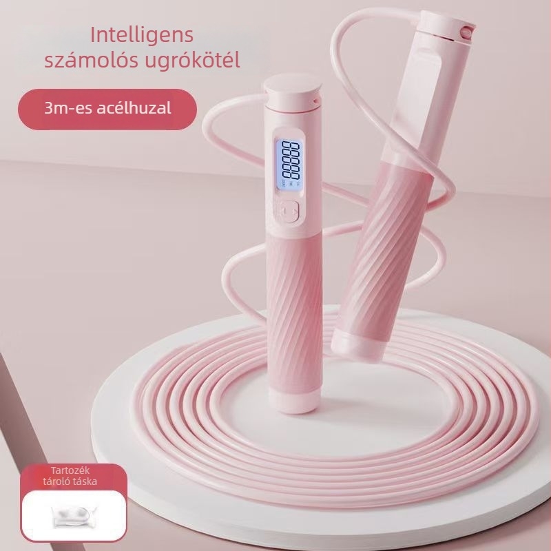 Changfeng Vezeték nélküli ugrókötél súlyozott golyóval és acélsodronnyal, számoló funkcióval, ABS anyag, modell Ts55, otthoni fitnesz felszerelés