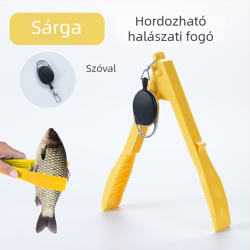 Huansheng Horgászcsipesz – vastag ABS műanyag, dedikált halak megfogására szolgáló csipesz a csalihorgok kontrolljához, többfunkciós eszköz