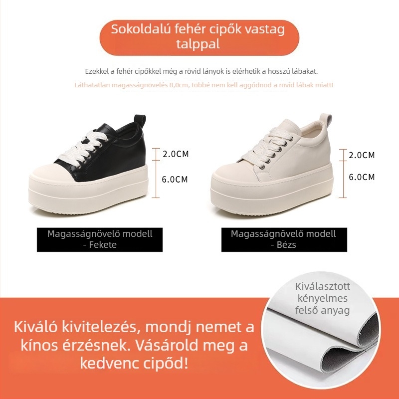 Női magasságot növelő platform cipő, alacsony szárú, fűzős, felső: mikroszálas bőr, középtalp és talp: PU