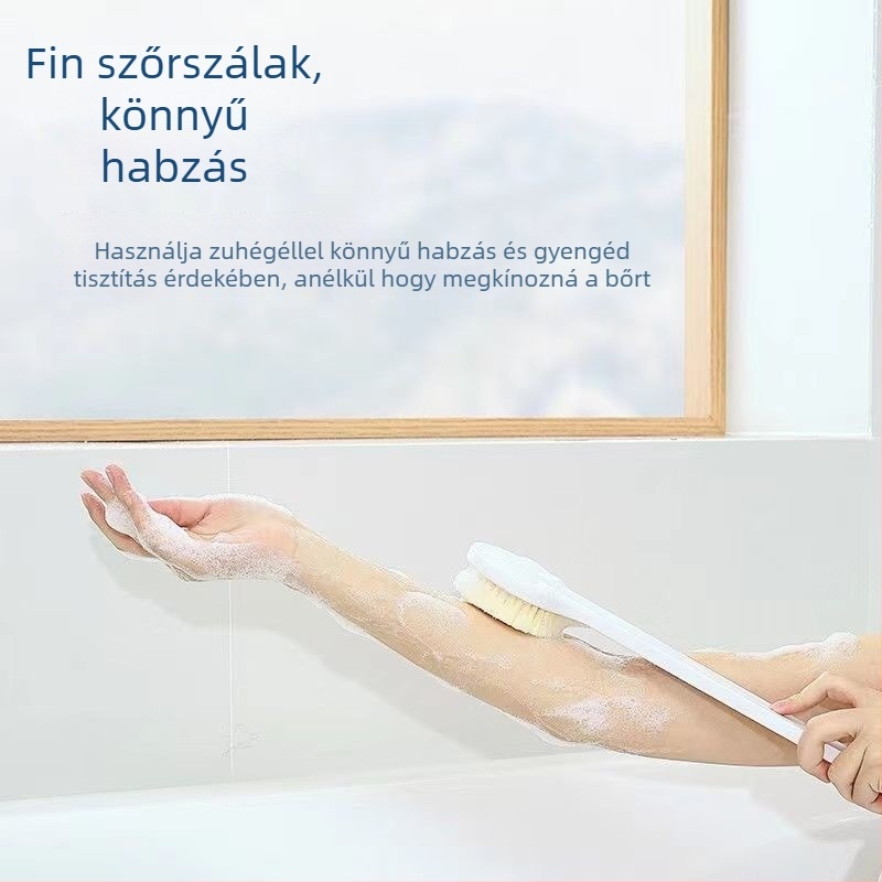 Hosszú nyelű, puha sörtéjű fürdőecset készlet a hátsó tisztításához – nyomtatás nélkül; Anyag: PP nylon gyapjú