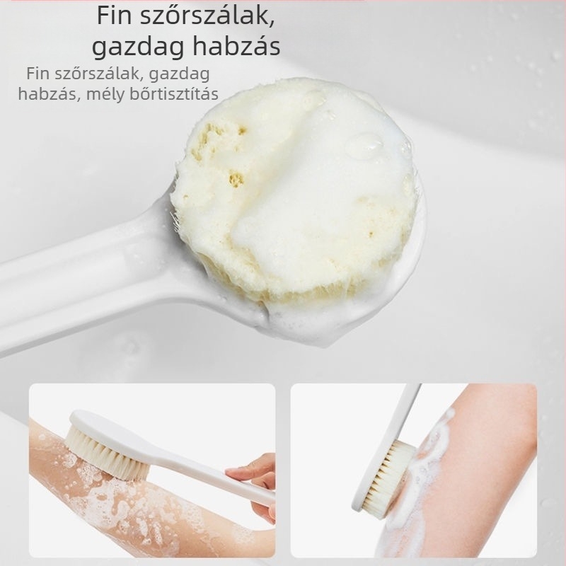 Hosszú nyelű, puha sörtéjű fürdőecset készlet a hátsó tisztításához – nyomtatás nélkül; Anyag: PP nylon gyapjú