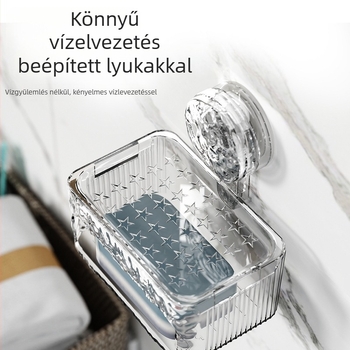 Youyi szappantartó szívófejes, falra szerelhető, két szintű lefolyó polccal, műanyag, 200 db