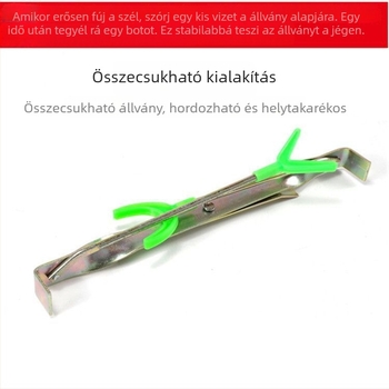 Jéghorgászbot-tartó – kétfejes, tömörfa, nem hajtogatható, nem forgó