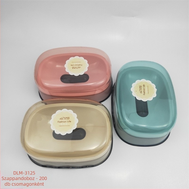 Lemi műanyagból készült dupla rétegű varrat nélküli szappan doboz fürdőszobába, önadhéziós kampóval, 240–250 darab