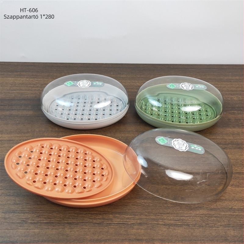 Lemi műanyagból készült dupla rétegű varrat nélküli szappan doboz fürdőszobába, önadhéziós kampóval, 240–250 darab