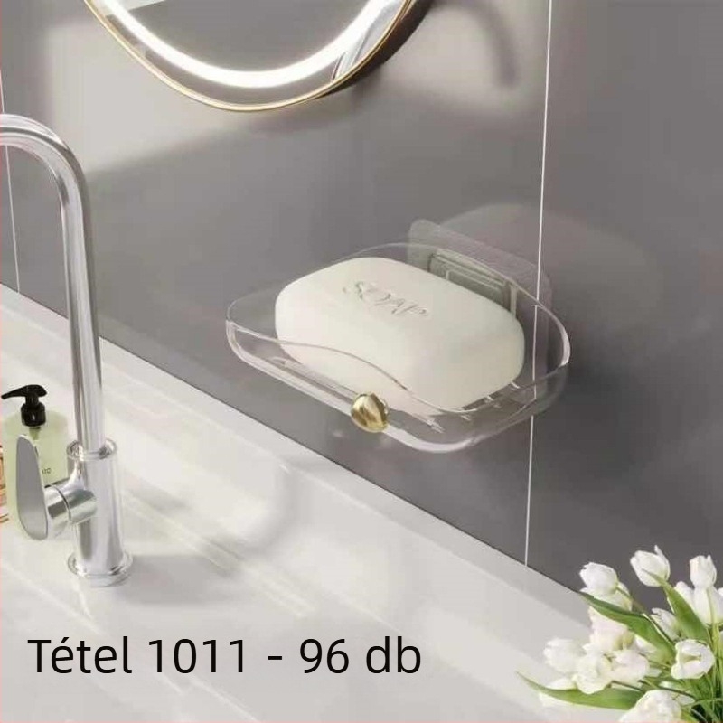 Lemi műanyagból készült dupla rétegű varrat nélküli szappan doboz fürdőszobába, önadhéziós kampóval, 240–250 darab