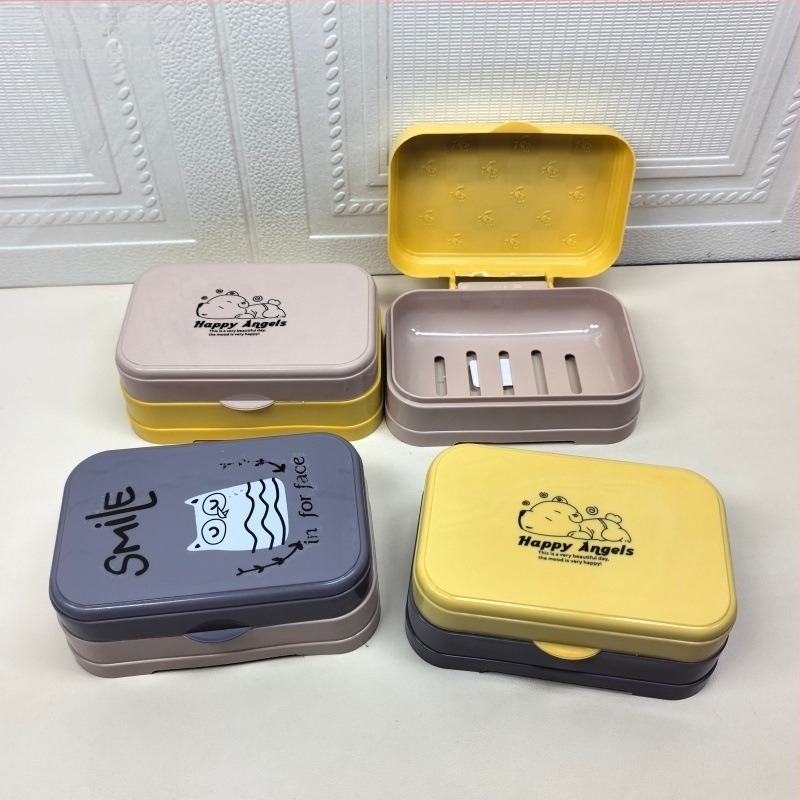 Lemi műanyagból készült dupla rétegű varrat nélküli szappan doboz fürdőszobába, önadhéziós kampóval, 240–250 darab