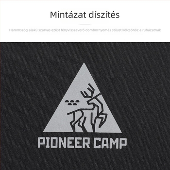 Pioneer férfi egyenes szárú nadrág fleece béléssel, pamutból, téli szezonhoz, középmagasságú derekú