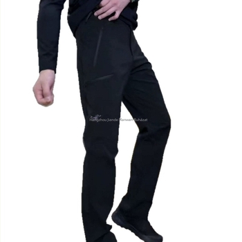 Férfi softshell nadrág fleece-béléssel, egyenes szabású, téli kültéri mindennapi viselet, hímzéssel