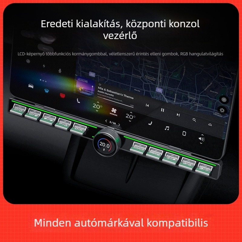 Tesla Model Y/3 középkonzol fizikai gomb kiegészítője (2017–2020), modell TZW-19, műanyag