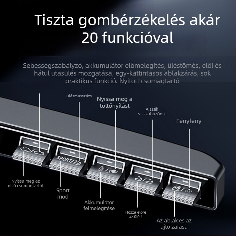 Tesla Model Y/3 középkonzol fizikai gomb kiegészítője (2017–2020), modell TZW-19, műanyag