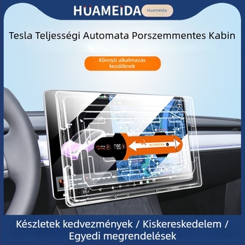 Tesla Model Y/3/YL központi kezelőpanel hátsó kijelzőjének edzett üvegvédő – anti-reflex, robbanásbiztos, autó belső fólia