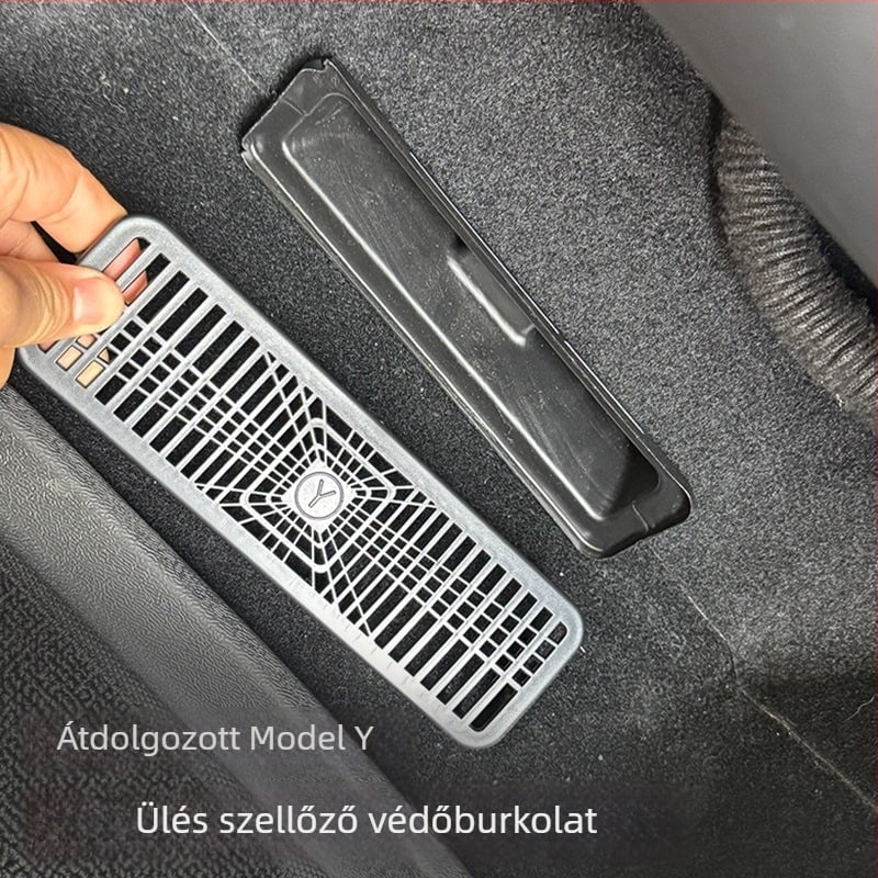 Tesla Model Y 2025 Frissített kiadás – ülés alatti légkivezető védőburkolat (műanyag, modell HXYG)