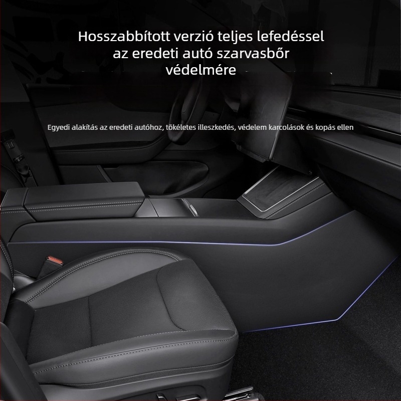 Tesla Model 3/Y központi konzol oldalvédő pad, PP anyag, ragasztóval történő telepítés, belső módosítás kiegészítő