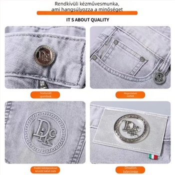 Nadrág - slim-fit denim, pamut, középső magasságú derék, bokáig érő hossz (Slim-fit; Denim; Pamut; Középmagasságú derék; Bokáig érő)