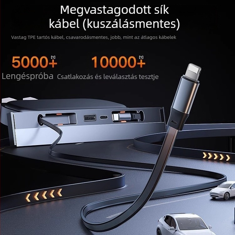 Tesla Model Y központi konzol USB 3.0 töltőadapter-kábel, ABS anyag, modell Tz00102, Snap-on szerelés