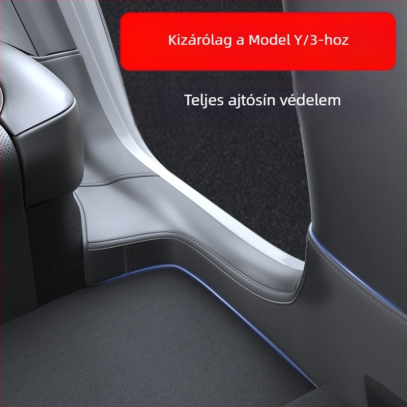 n3 Bőr Hátsó Ajtó Küszöb Védő Tesla Model Y/Model 3 (új verzió) – Anti-ütés párna és sarokvédő