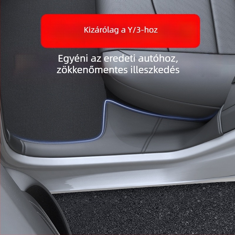 n3 Bőr Hátsó Ajtó Küszöb Védő Tesla Model Y/Model 3 (új verzió) – Anti-ütés párna és sarokvédő