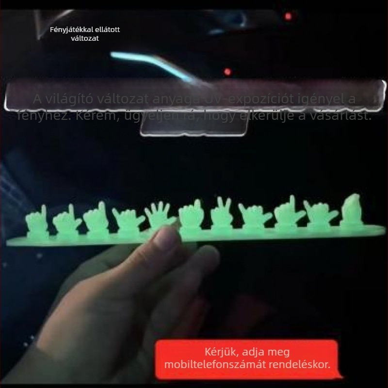 Autóba szerelhető dísz, Glow-in-the-dark, TPE anyag, logónyomtatás lehetséges, Quick technology