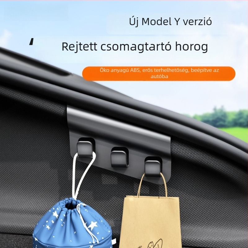 Tesla ModeIY csomagtartó kampó, kétoldalas tároló kiegészítő, nylon anyag, modell 012