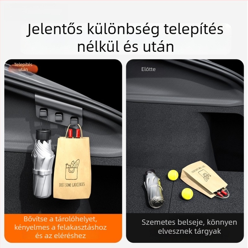 Tesla ModeIY csomagtartó kampó, kétoldalas tároló kiegészítő, nylon anyag, modell 012