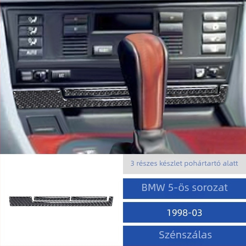Szénszálas belső pohártartó díszítő panel BMW E39 98-03 5-ös sorozat (Minta 968)
