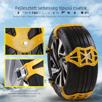 Autó téli hólánc - kapcsos típusú, univerzális, PVC anyag, egy darab, általános modell