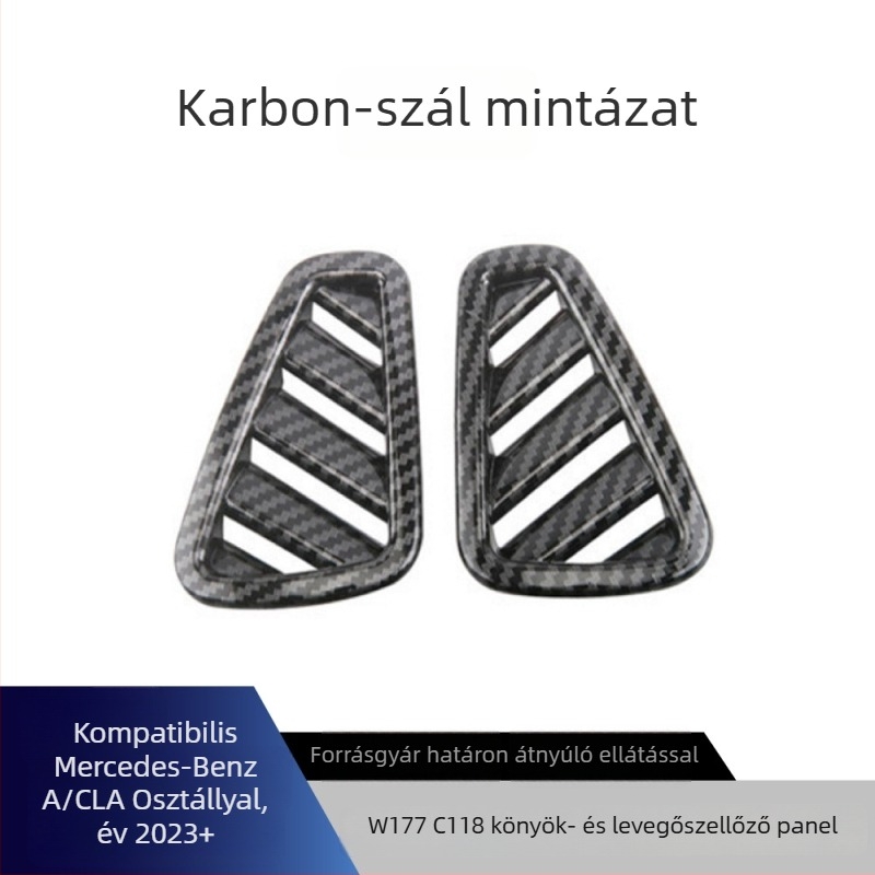 AMP-Z ABS műanyag belső díszpanel a műszerfal légbeömlőinek Mercedes-Benz A-Class/CLA (W177/C118) — logó nélkül, testreszabható