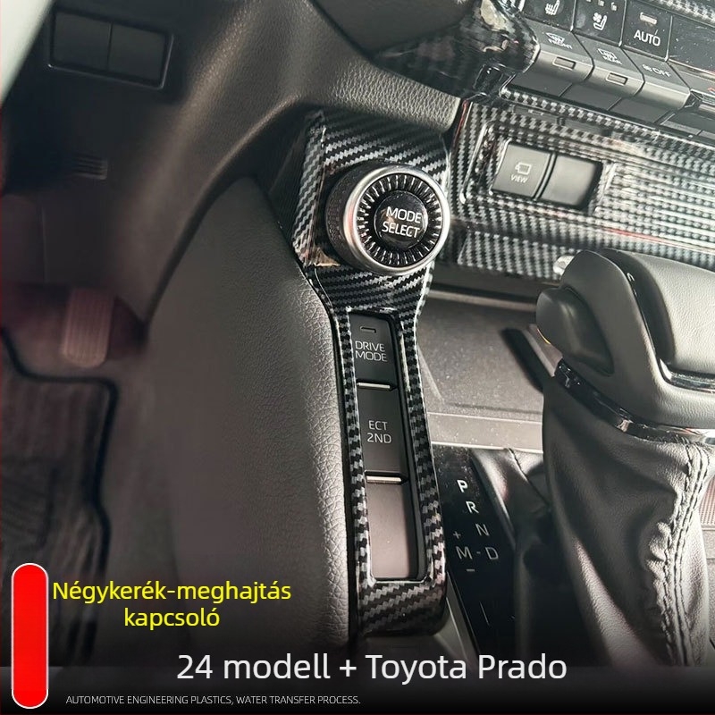 Belső gomb dekor matricák 24 Toyota Prado LC250 4WD-hez, ABS anyag, logó nélkül