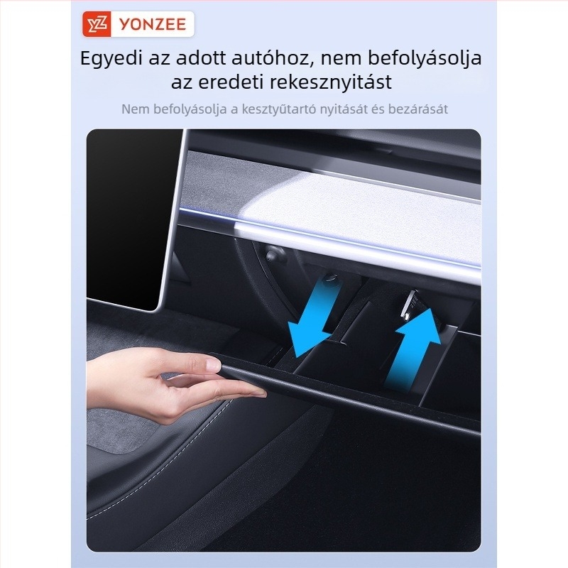 ABS műanyag belső tároló elválasztó a Tesla Model 3/Y kesztyűtartóhoz
