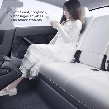PP anyagú hátsó ülés anti-kick védőlap Tesla Model Y/3 - ragasztós telepítés, középkonzol belső modell, Guangzhou eredet