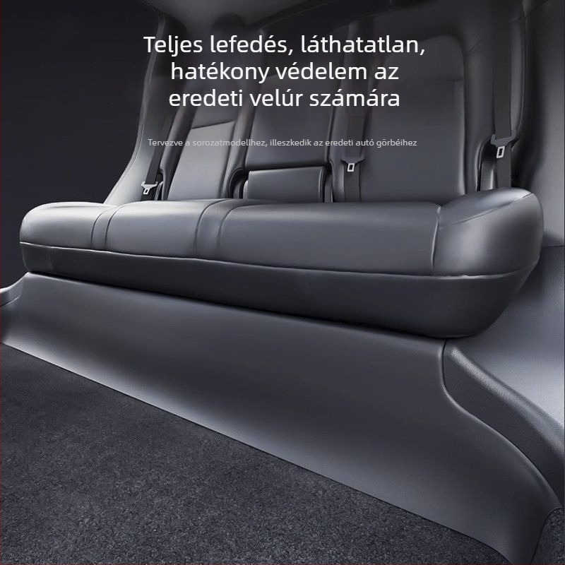 PP anyagú hátsó ülés anti-kick védőlap Tesla Model Y/3 - ragasztós telepítés, középkonzol belső modell, Guangzhou eredet