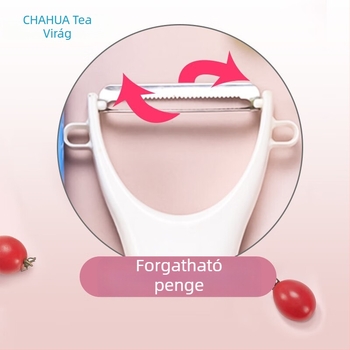 Tea Flower (CHAHUA) gyümölcs- és zöldség-hámozó, rozsdamentes acél, többfunkciós, modell 2264