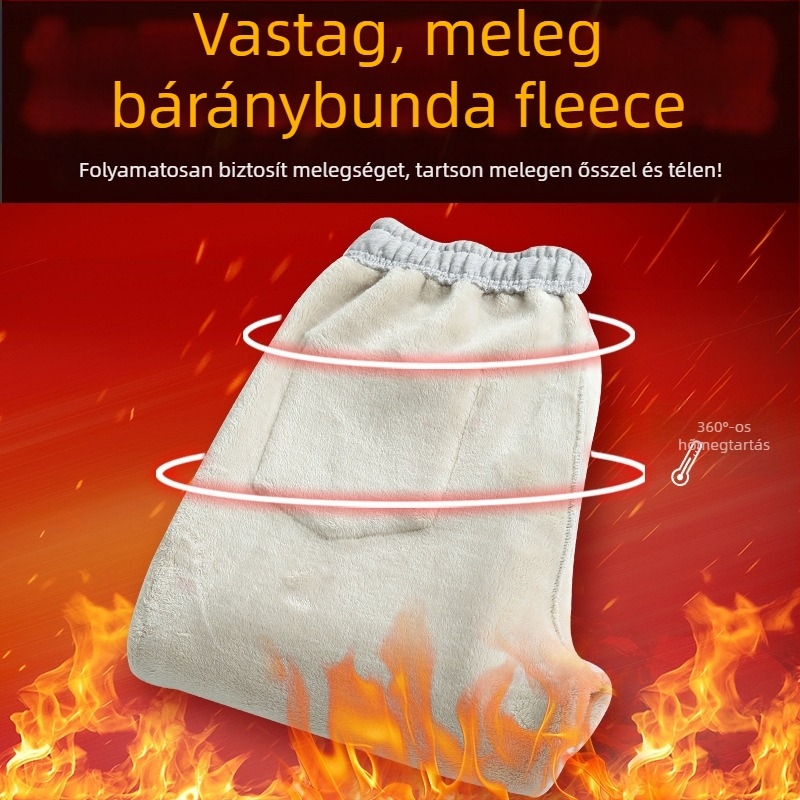 Férfiaknak fleece-bevonatú sportnadrág, középső derék, kötős zárás, zsebek, téli viselet